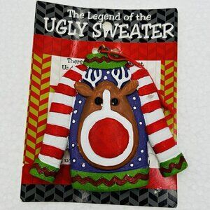 Legend Of The Ugly Christmas Sweater Ornament 3.5" NEW Reindeer